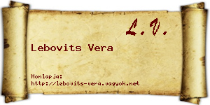 Lebovits Vera névjegykártya
