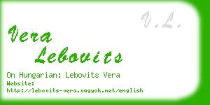 vera lebovits business card